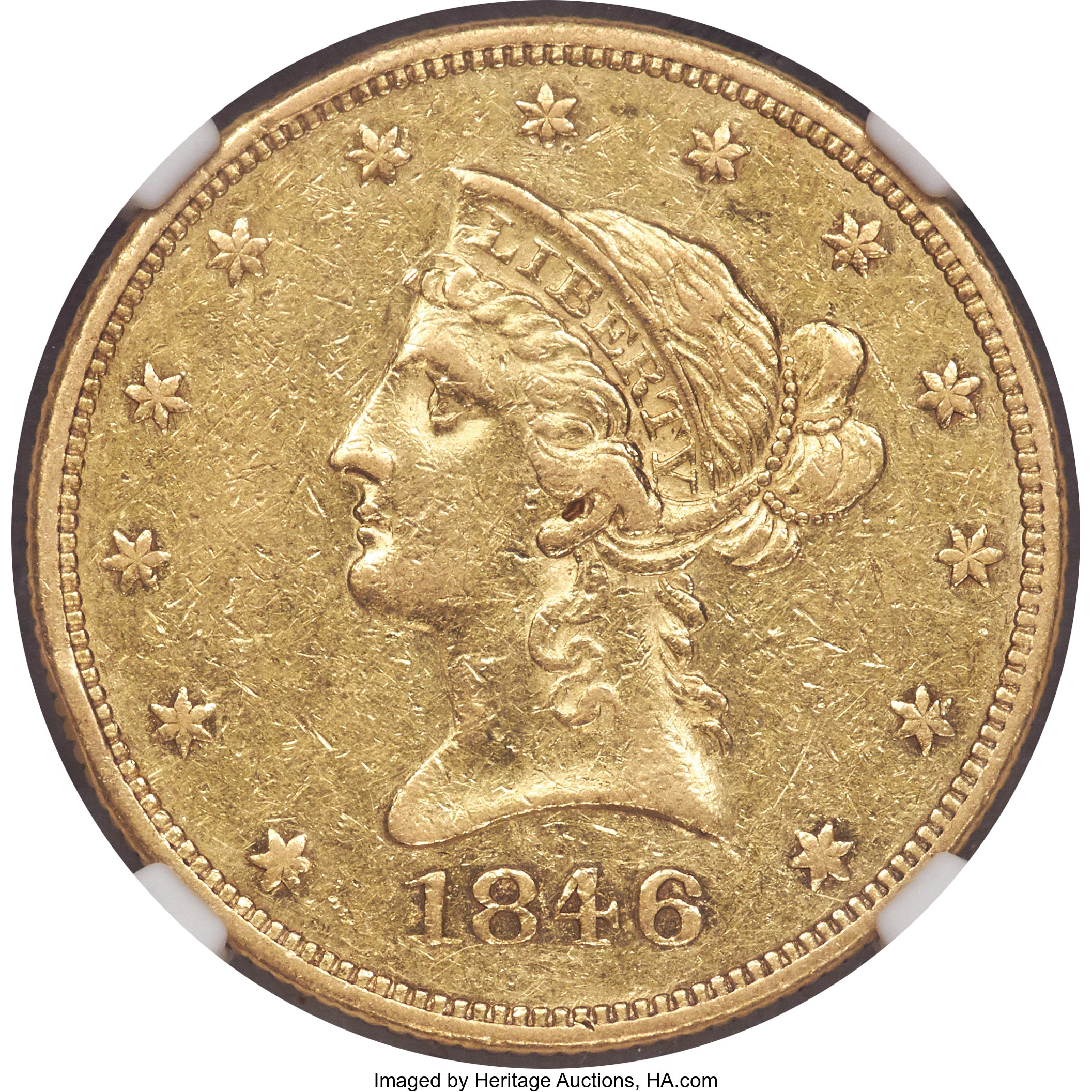 image for: 1846 $10 AU53 NGC....