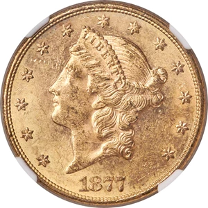 image for: 1877 $20 MS62+ NGC....