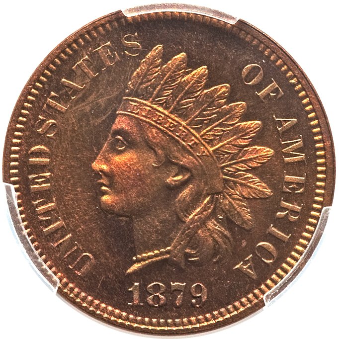 image for: 1879 1C PR66 Red and Brown PCGS. CAC. PCGS Population: (53/9). NGC Census: (35/2). PR66. Mintage 3,200. ...