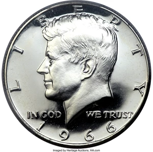 image for: 1966 50C SMS SP67 Deep Cameo PCGS. PCGS Population: (37/6). NGC Census: (89/21)....