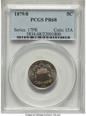 image for: 1879/8 5C PR68 PCGS....