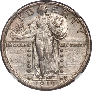 image for: 1919-S 25C MS62 Full Head NGC....