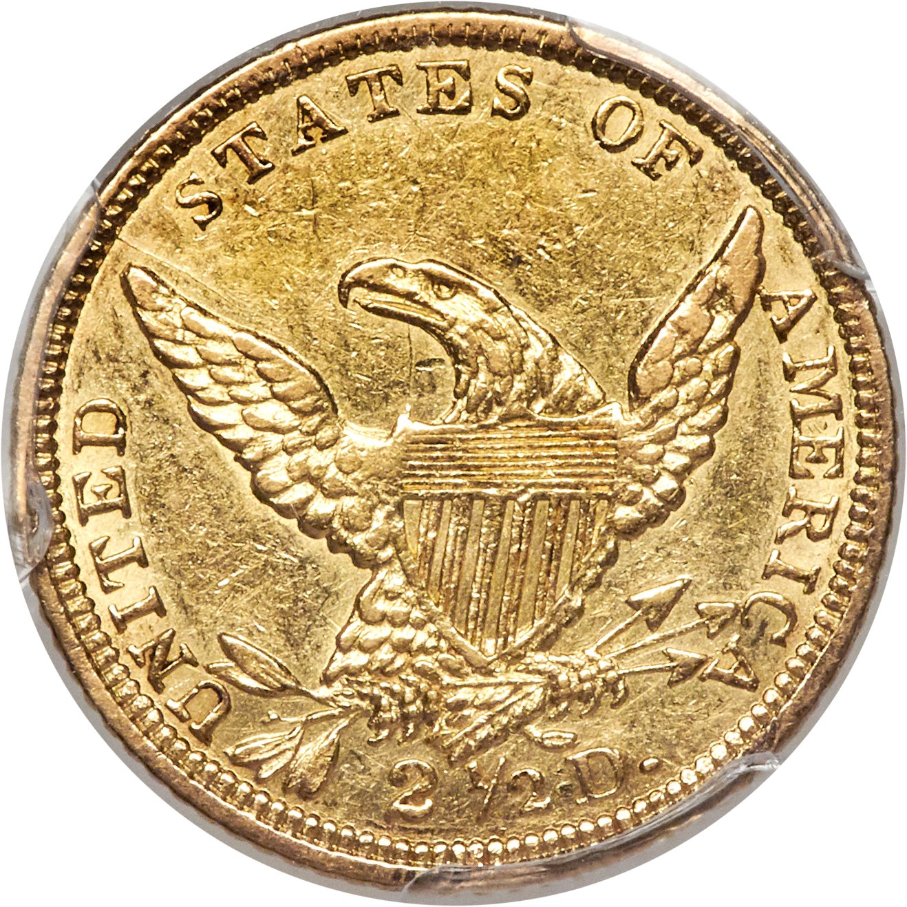 image for: 1838-C $2 1/2 AU53 PCGS. Breen-6147, Variety 20, R.3....