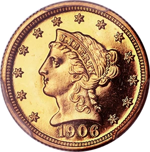 image for: 1906 $2 1/2 PR65+ Cameo PCGS. CAC. JD-1, R.4....