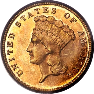 image for: 1882 $3 MS63 PCGS....