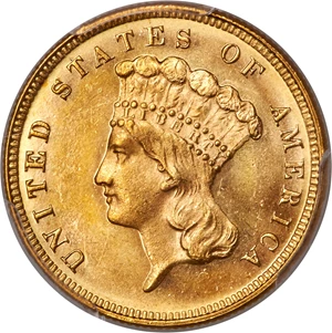 image for: 1882 $3 MS64+ PCGS....