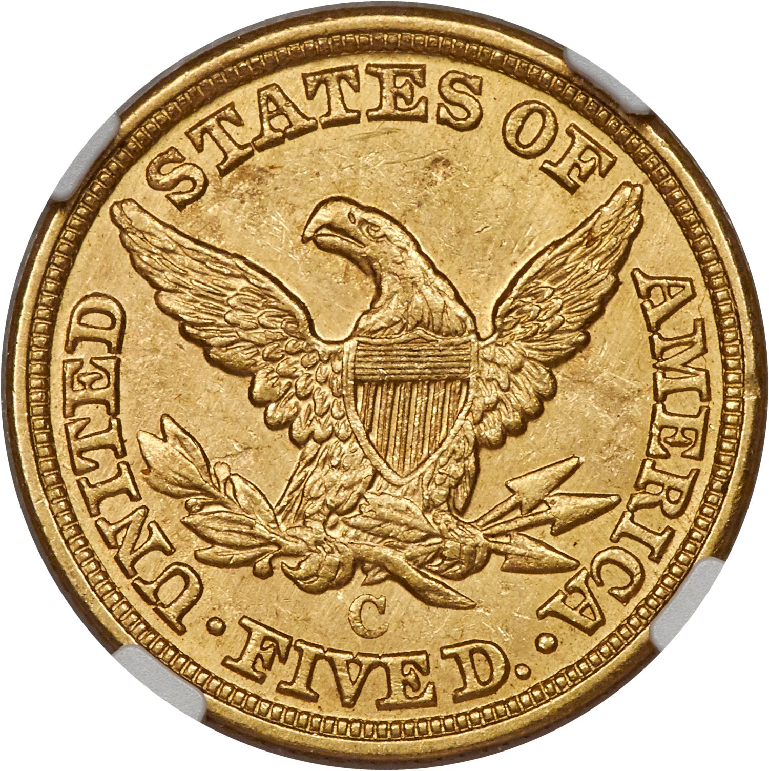 image for: 1861-C $5 MS60 NGC. Variety 1....