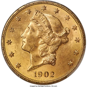 image for: 1902-S $20 MS64 PCGS....