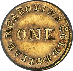 image for: (1831-1834) G$1 C. Bechtler Dollar, 30 G., AU55 PCGS. K-1, R.4....