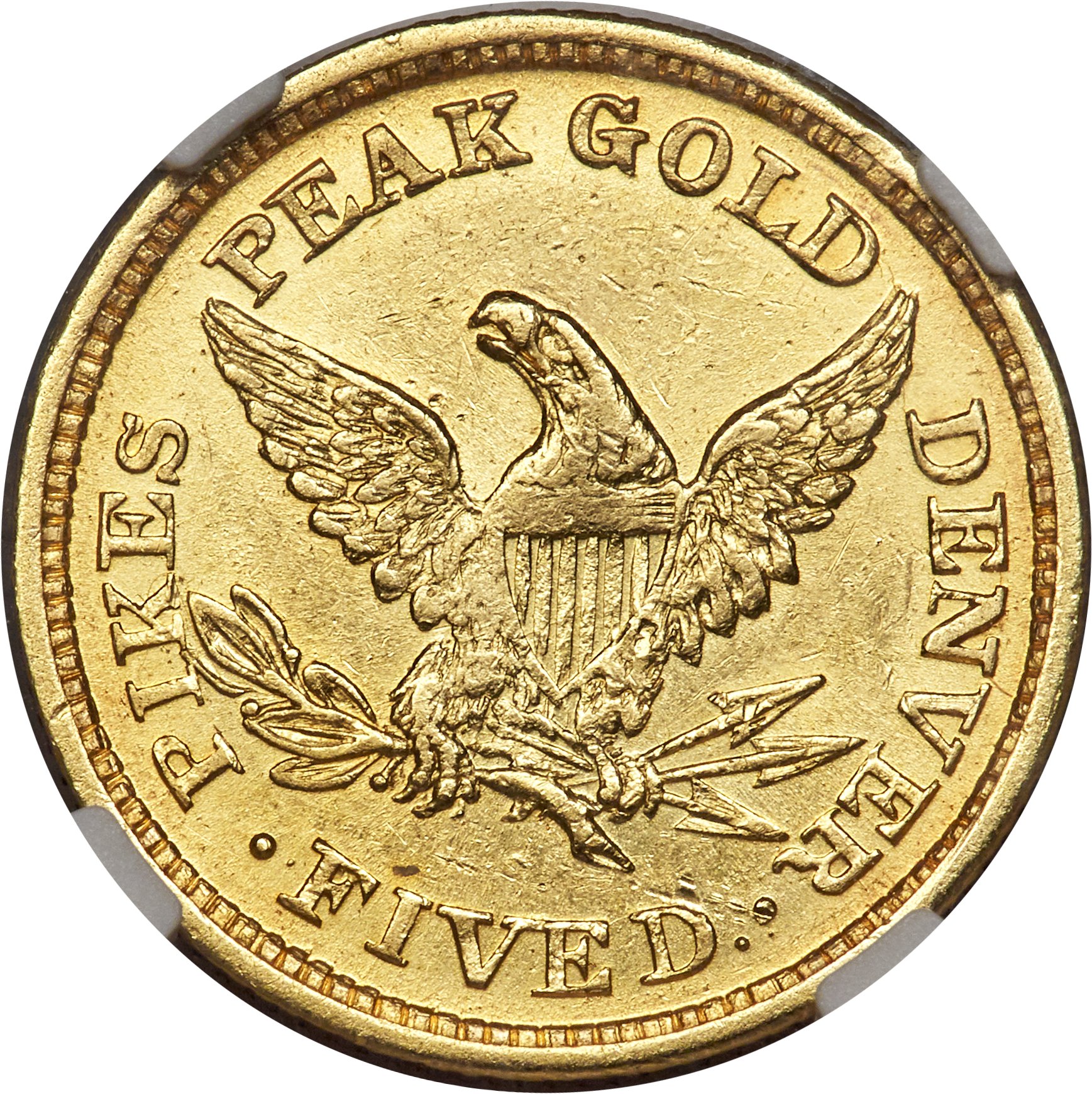 image for: 1860 $5 Clark, Gruber & Co. Five Dollar AU53 NGC. Kagin-2, R.4....