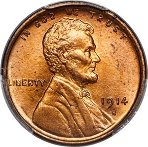 image for: 1914-S 1C MS64+ Red PCGS. CAC....