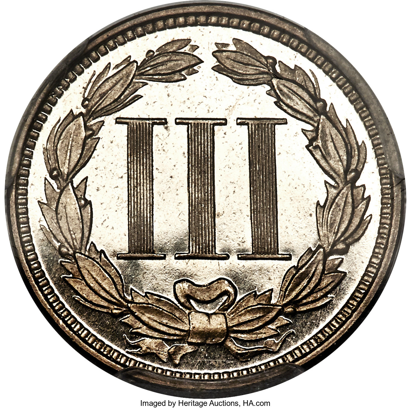 image for: 1865 3CN PR65 Deep Cameo PCGS....