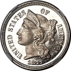 image for: 1877 3CN PR65 Ultra Cameo NGC....