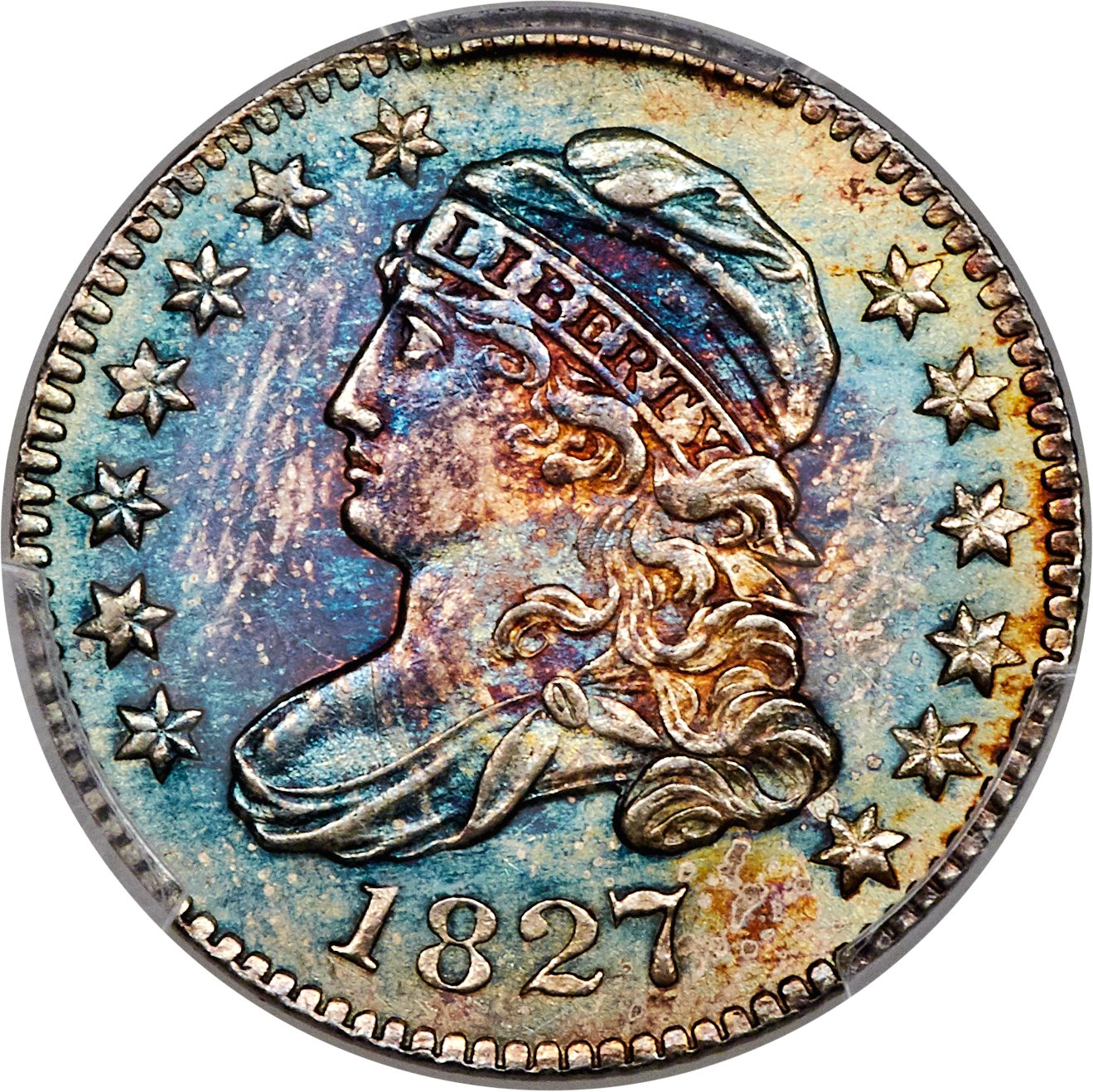 image for: 1827 10C Pointed Top 1, JR-6, R.2, MS64+ PCGS....