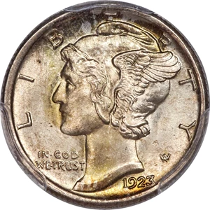 image for: 1923-S 10C MS65 Full Bands PCGS....