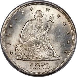 image for: 1876 20C MS64 PCGS. CAC. BF-2, R.2....