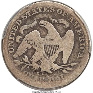 image for: 1870-CC 25C AG3 PCGS. CAC. Briggs 1-A....