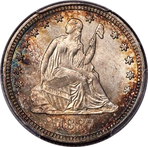 image for: 1887 25C MS66 PCGS. Briggs 1-A....