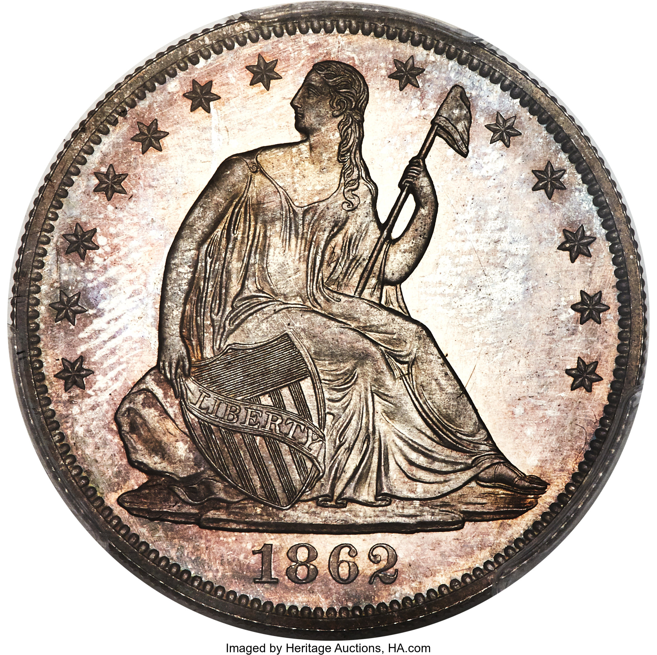 image for: 1862 50C PR65 PCGS....