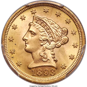 image for: 1893 $2 1/2 MS66 PCGS....