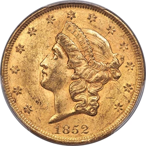 image for: 1852 $20 MS61 PCGS....