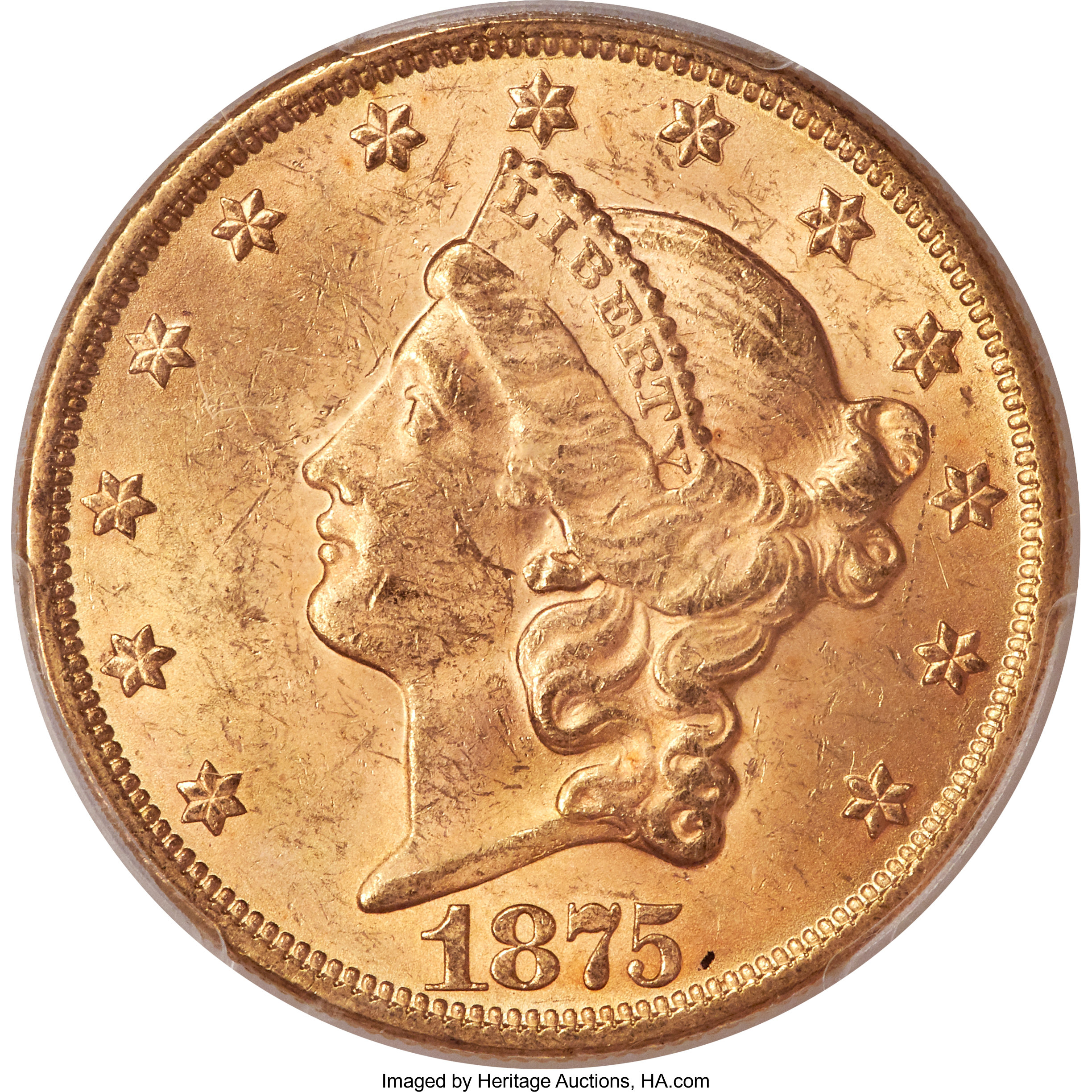 image for: 1875 $20 MS62+ PCGS. CAC....