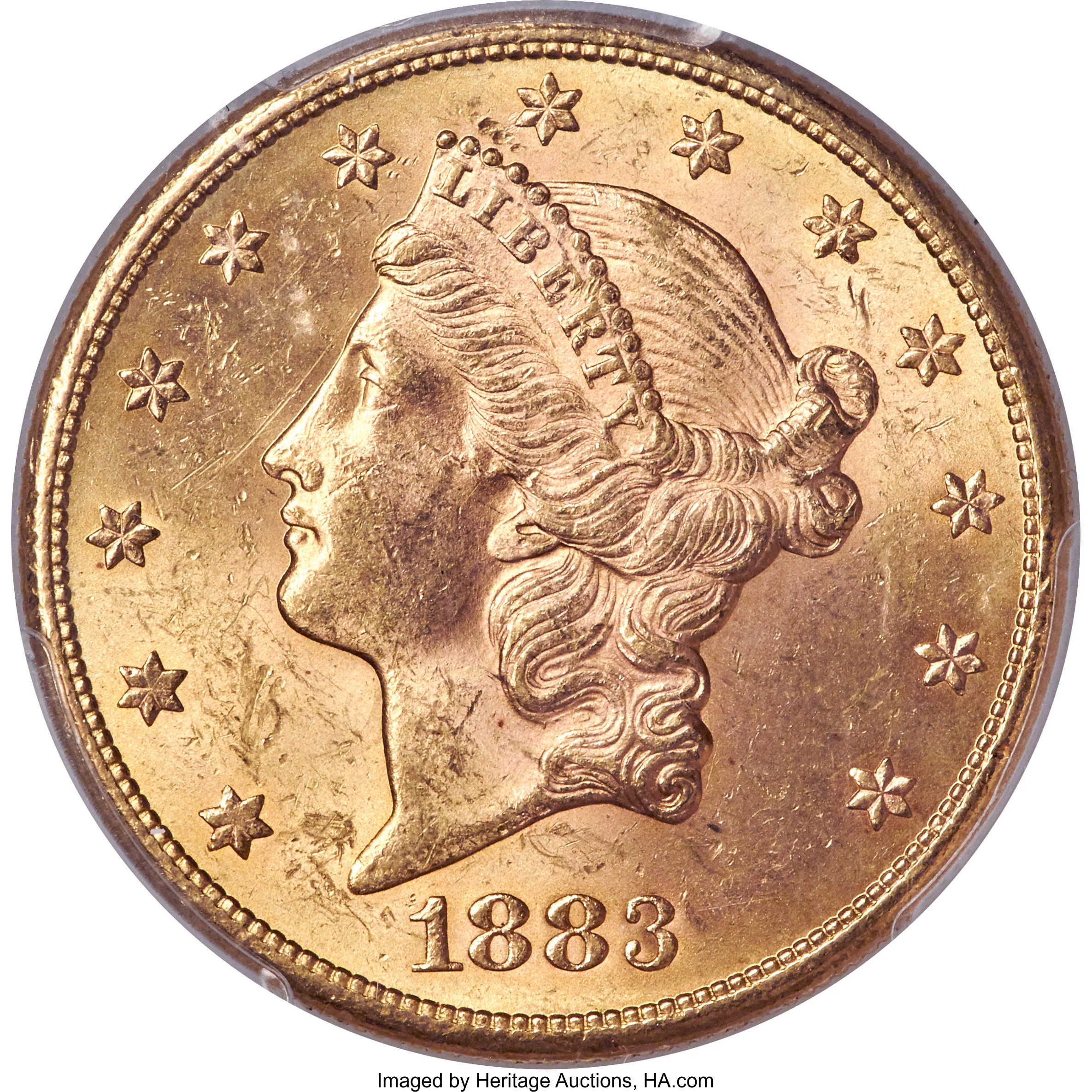 image for: 1883-S $20 MS63 PCGS....