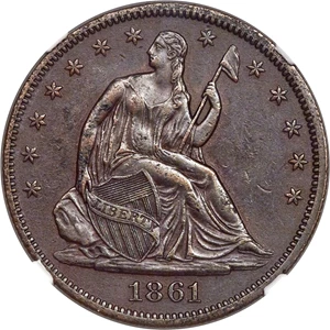 image for: 1861 P50C Half Dollar, Judd-280, Pollock-331, Low R.7, PR50 NGC....