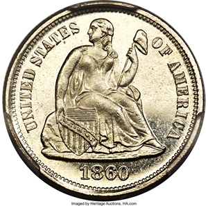 image for: 1860 10C PR66 Cameo PCGS. CAC. F-101, R.3....