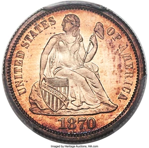 image for: 1870 10C PR66 Cameo PCGS. CAC. F-101, R.3....