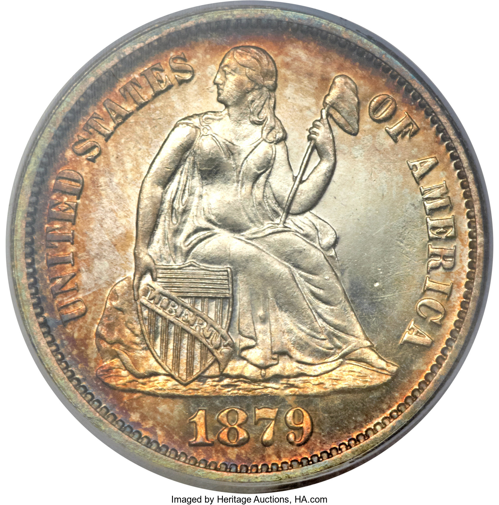 image for: 1879 10C PR65 Deep Cameo PCGS. F-102, R.3....