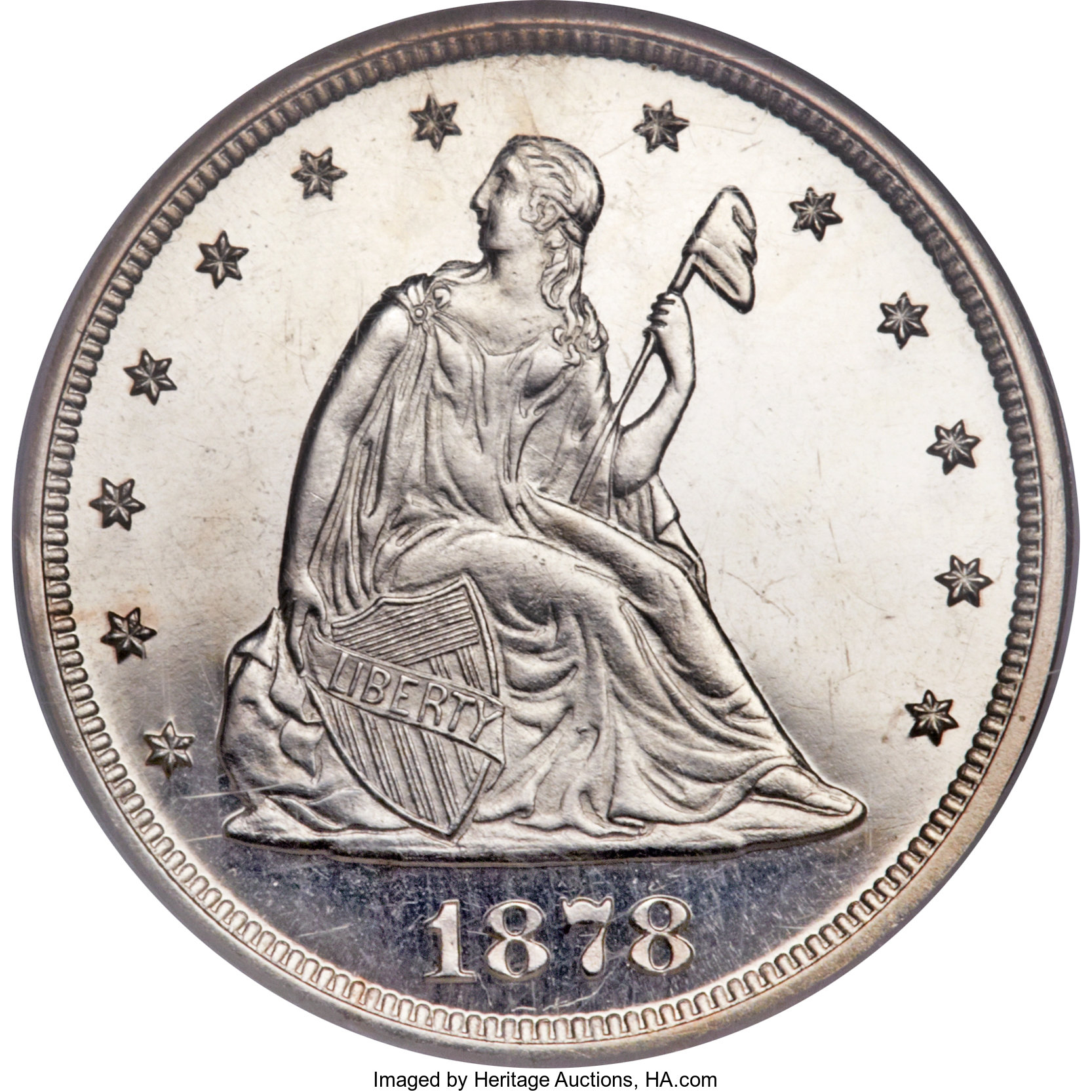 image for: 1878 20C PR65 Cameo NGC. CAC. BF-1, R.3....