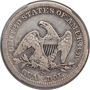 image for: 1860-S 25C VF20 PCGS. Briggs 1-A....