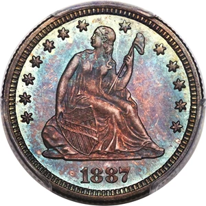 image for: 1887 25C PR66 PCGS. CAC....