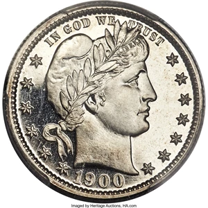 image for: 1900 25C PR67 Cameo PCGS. CAC....