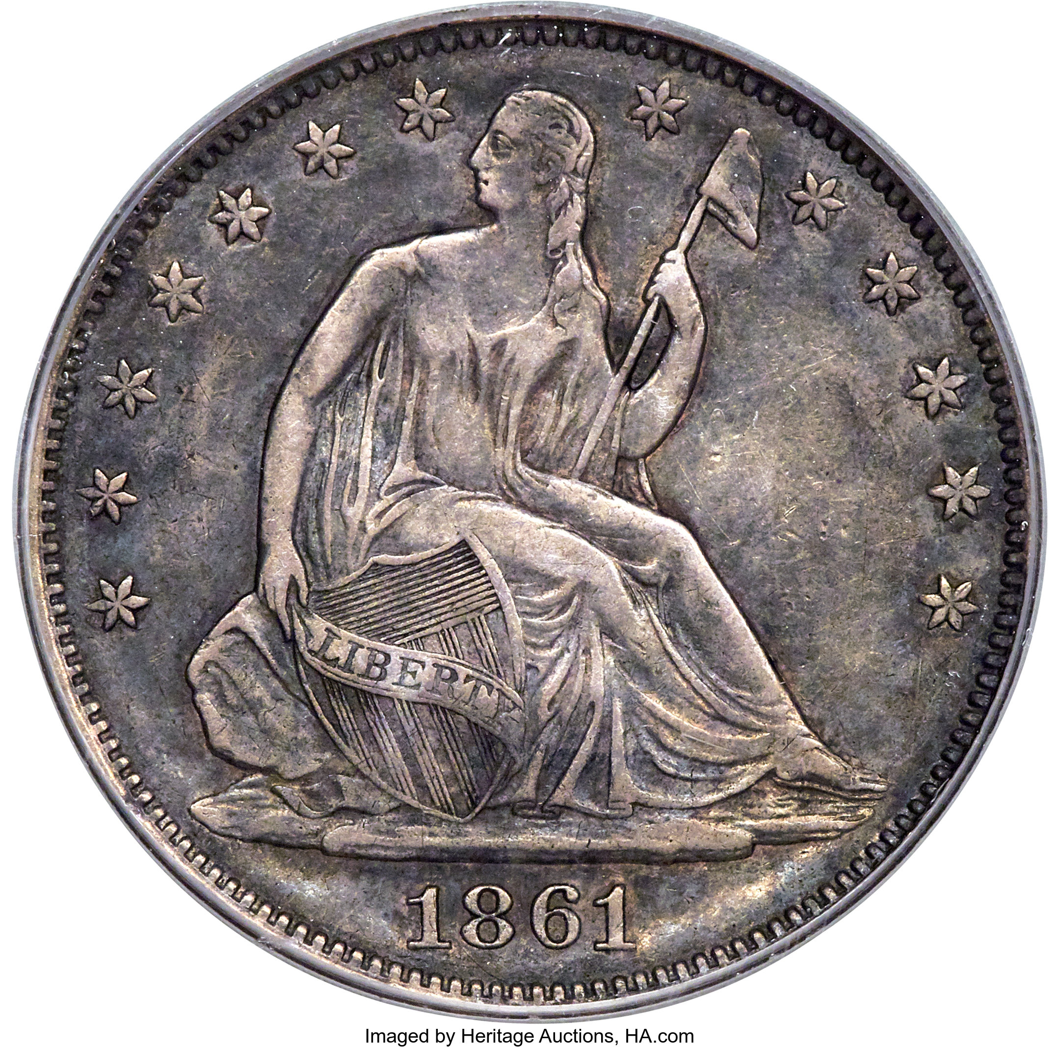 image for: 1861 50C Scott Restrike AU55 PCGS. Breen-8002, Bertram-B861-267....
