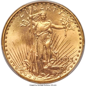 image for: 1913-D $20 MS66+ PCGS. CAC....