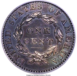 image for: 1822 1C PR62 Brown PCGS. N-10, R.7 as a Proof....