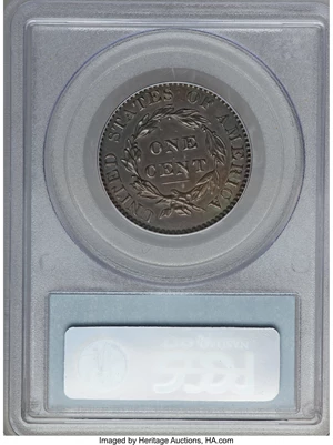 image for: 1822 1C PR62 Brown PCGS. N-10, R.7 as a Proof....