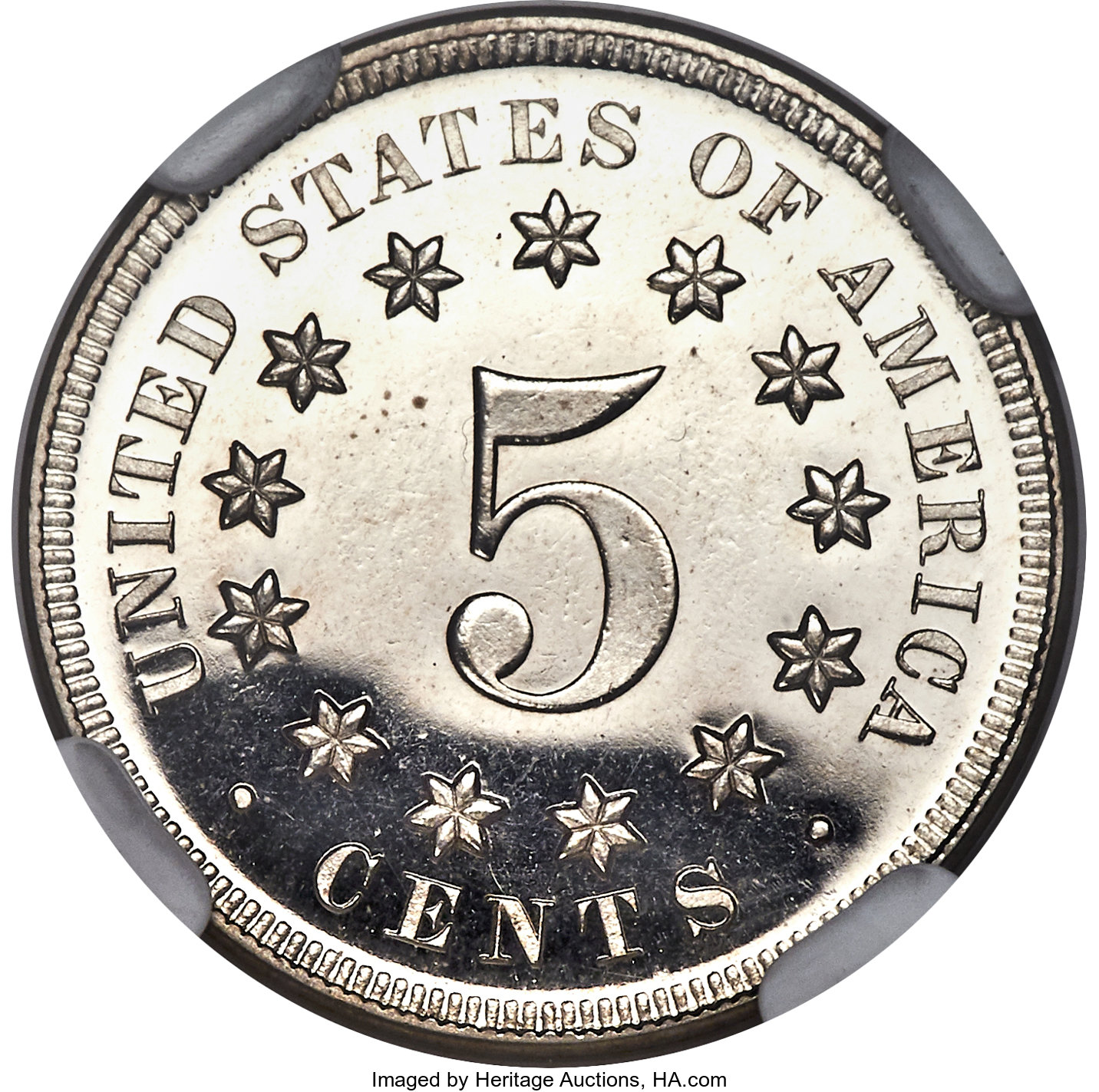 image for: 1867 5C No Rays PR66 Ultra Cameo NGC....