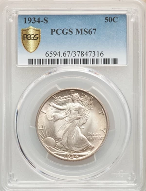 image for: 1934-S 50C MS67 PCGS....