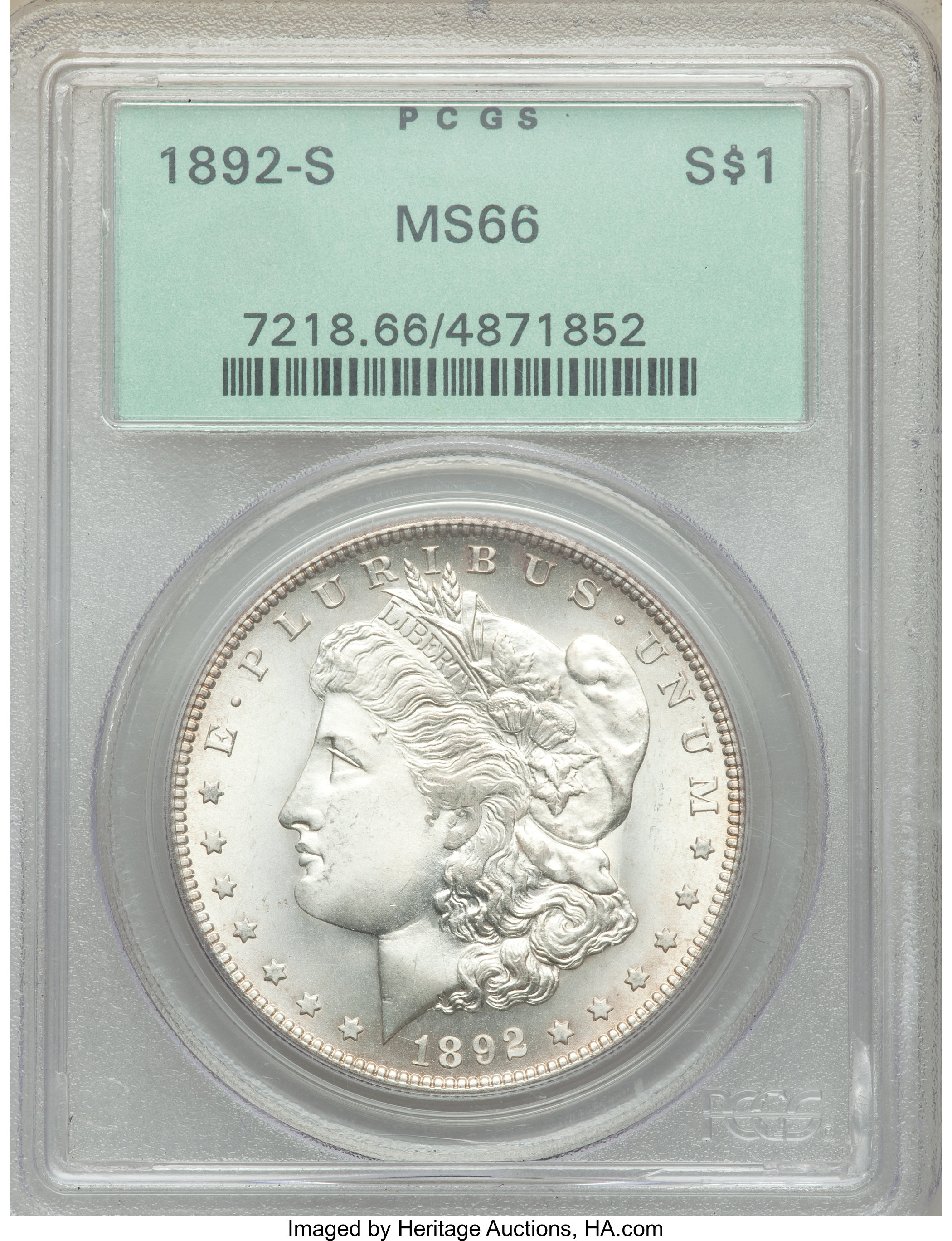 1892-S $1 MS66 CAC thumbnail 3