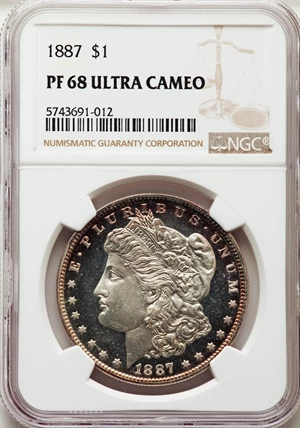 image for: 1887 $1 PR68 Ultra Cameo NGC....