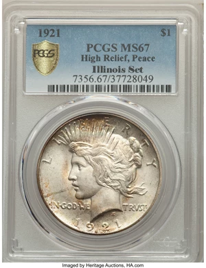 image for: 1921 $1 MS67 PCGS....