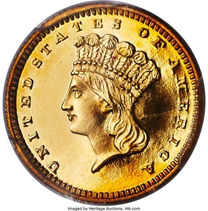 image for: 1863 G$1 PR66 Deep Cameo PCGS. JD-1, High R.6....
