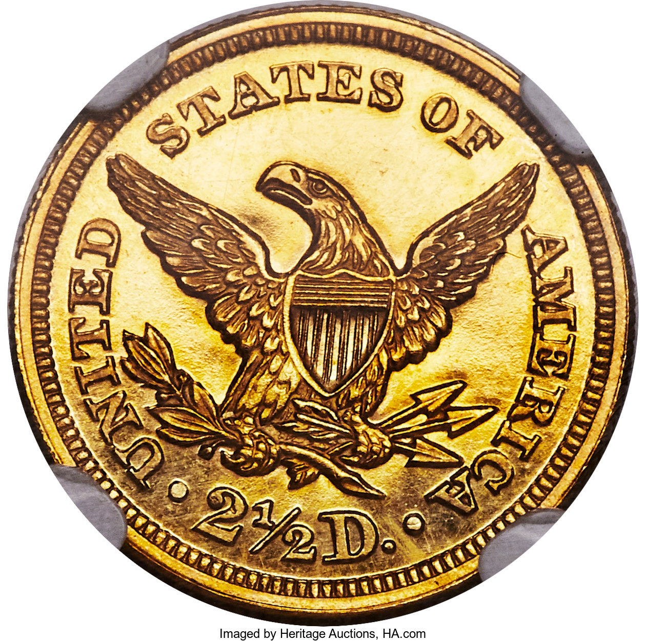 image for: 1858 $2 1/2 PR65 Ultra Cameo NGC. JD-1, R.7....