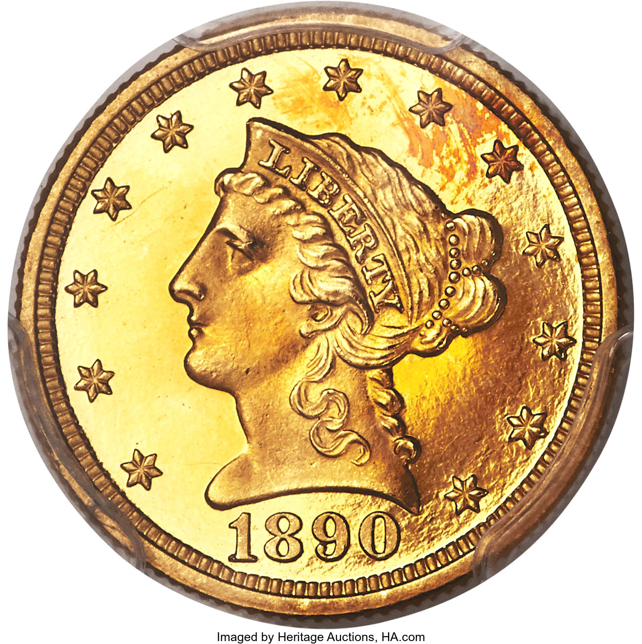 image for: 1890 $2 1/2 PR66+ Deep Cameo PCGS. CAC. JD-1, R.5....