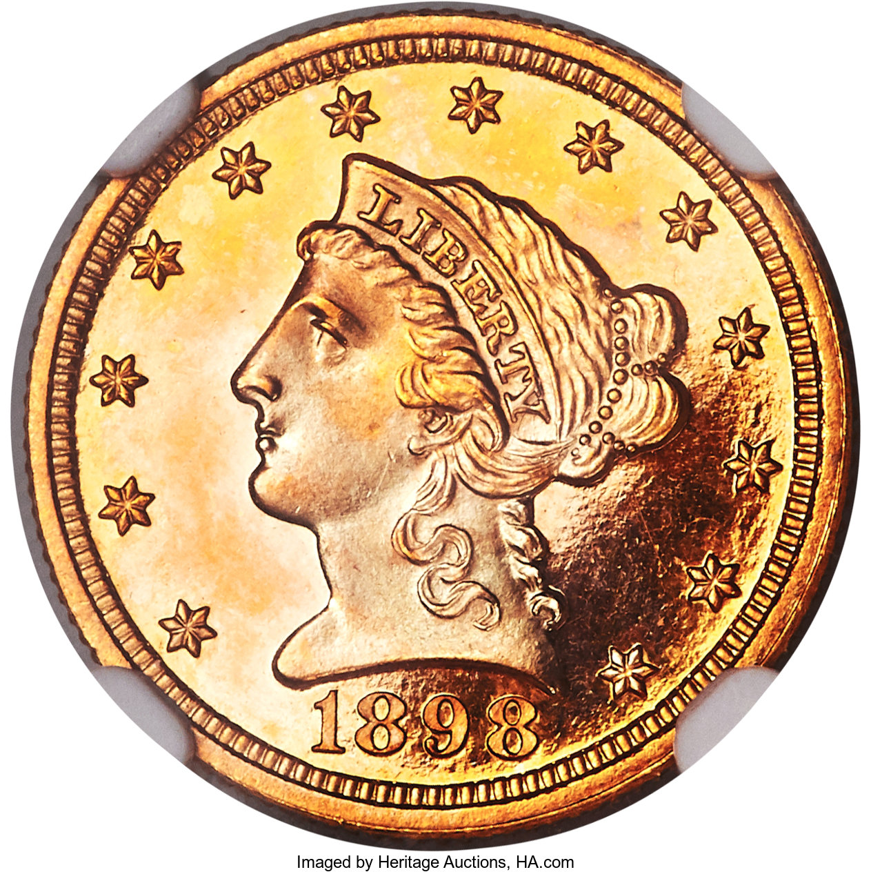 image for: 1898 $2 1/2 PR66 Cameo NGC. JD-1, R.4....