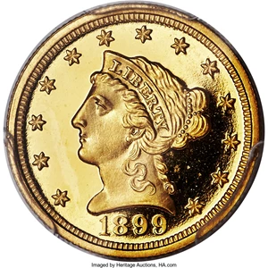 image for: 1899 $2 1/2 PR68+ Deep Cameo PCGS. CAC. JD-1, R.4....