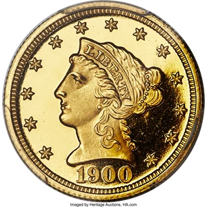 image for: 1900 $2 1/2 PR66 Deep Cameo PCGS. JD-1, Low R.4....